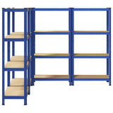 4-Layer Storage Shelves 4 pcs Blue Steel&Engineered Wood 3307581