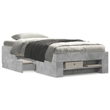 Bed Frame without Mattress Concrete Grey 90x190cm Engineered Wood 3295523