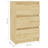 Bedside Cabinet 40x29.5x64 cm Solid Pine Wood 808083