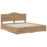 Bed Frame with Drawer Artisan Oak 180 x 200 cm Engineered Wood 3413577