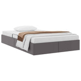Storage Bed with Mattress Grey 120 x 190 cm Faux leather 3369939