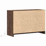 TV Cabinet with LED Brown Oak 91x34x61 cm Engineered Wood 852186