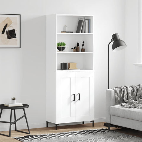 Highboard White 69.5x34x180 cm Engineered Wood 3189957