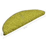Carpet Stair Treads 15 pcs Green 56x17x3 cm 322382