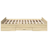 Bed Frame with Drawers without Mattress Sonoma Oak 120x200 cm 3280302