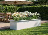 Garden Planter with LED White 30 x 100 x 30 cm Steel 8008114