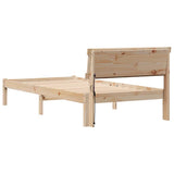 Bed Frame with Headboard Brown 90 x 190 cm Solid Pine Wood 872842