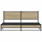 Metal Bed Frame without Mattress Sonoma Oak 180x200 cm Super King 3301395