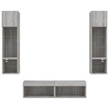 6 Piece TV Wall Units with LED Grey Sonoma Engineered Wood 3216627