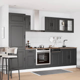 8 Piece Kitchen Cabinet Set Kalmar Black Engineered Wood 3314792