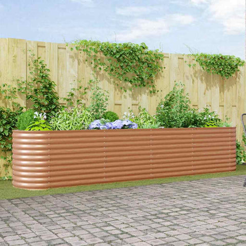 Garden Raised Bed Brown 400 x 80 x 81 cm Steel 42011325
