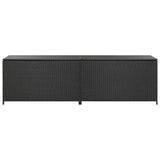 Garden Storage Box Poly Rattan 200x50x60 cm Black 46474