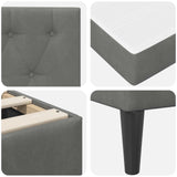 Bed Frame with Mattress Dark Grey 90 x 190 cm Velvet 3415257
