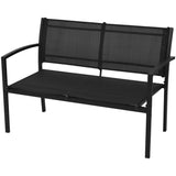 4 Piece Garden Lounge Set Textilene Black 42162