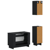 3 Piece Bathroom Cabinet Set EDE Black Engineered Wood 3417739