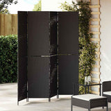 Room Divider Folding Manual Black 195 x 180 cm Poly Rattan 42003672