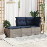 Garden Stool with Cushion Grey 55 x 55 x 37 cm Poly Rattan 366152