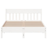 Bed Frame without Mattress White 120x190 cm Small Double Solid Wood Pine 842671