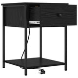 Bedside Cabinet 2 pcs Black Oak 42 x 41 x 56 cm Engineered Wood 859421