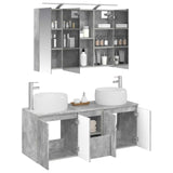 Bathroom Cabinet Set 4 pcs Concrete Grey Engineered Wood 3406538