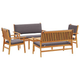 Garden Sofa Set with Cushion 5 pcs Brown Solid Acacia wood 3331814