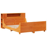 Bed Frame without Mattress Wax Brown 135x190 cm Double Solid Wood Pine 3323778
