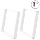 Dining Table Legs U-Shaped 2 pcs White 100x cm Steel 4012805