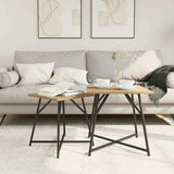 Side Table Set 2 pcs Artisan Oak and Black 869731
