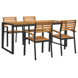 Garden Dining Set Brown Solid Acacia wood 5 Piece Set Durable 3155410