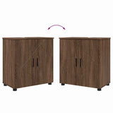 Bathroom Furniture Set 2 pcs Brown Oak Engineered wood & Metal 3392940
