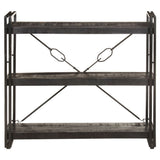 Bookcase Black Solid rough mango wood Medium Durable Bookcase 320627