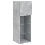 5 Piece TV Wall Units with LED Concrete Grey Engineered Wood 3216600