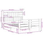 ZNTS Bookcase Bed without Mattress White 160x200 cm Solid Wood Pine 3309969