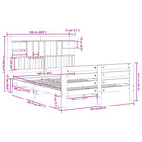 Bookcase Bed without Mattress White 160x200 cm Solid Wood Pine 3309969
