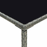 5 Piece Garden Bar Set with Cushions Poly Rattan Grey 3095416