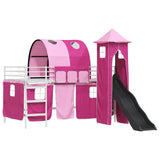 Kids'Loft Bed Frame White and Pink 90 x 200 cm Metal 42020909