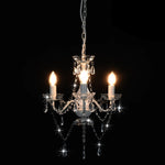 Chandelier with Beads White Round 3 x E14 281596