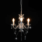 Chandelier with Beads White Round 3 x E14 281596