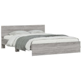 Bed Frame with LED without Mattress Grey Sonoma 160x200 cm 3207600