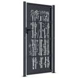Garden Gate Anthracite 100x175 cm Steel Bamboo Design 153182