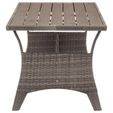 Garden Table Grey 120x70x66 cm Poly Rattan 316584