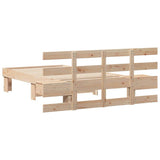 Bed Frame with Headboard Brown 90 x 200 cm Solid Pine Wood 872710