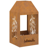 Fire Pit Brown 50 x 50 x 100 cm Weather Steel 858991
