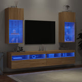 TV Cabinets with LED Lights 2 pcs Sonoma Oak 40.5x30x90 cm 837048