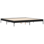 ZNTS Bed Frame Black 180x200 cm Super King Engineered Wood and Metal 845001