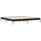 ZNTS Bed Frame Black 180x200 cm Super King Engineered Wood and Metal 845001