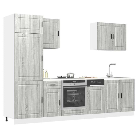 ZNTS 7 Piece Kitchen Cabinet Set Kalmar Grey Sonoma Engineered Wood 3314787