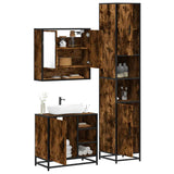 3 Piece Bathroom Furniture Set Smoked Oak Engineered Wood 3301117
