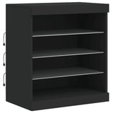Sideboard with LED Lights Black 142.5x37x67 cm 3209087