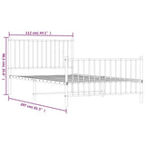 Metal Bed Frame without Mattress with Footboard Black 107x203cm 350878
